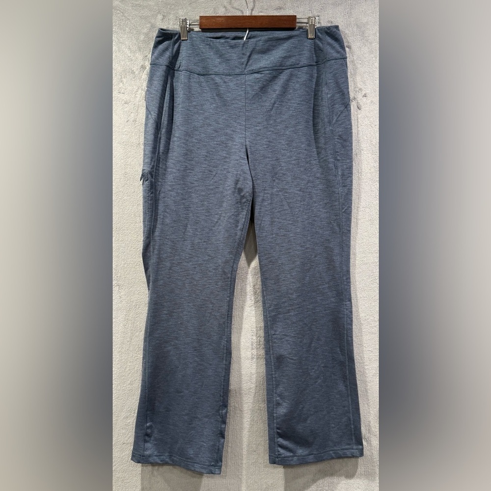 Womens Duluth Trading  L x 29 Heathered Blue Leggings Boot Zip Side Pocket